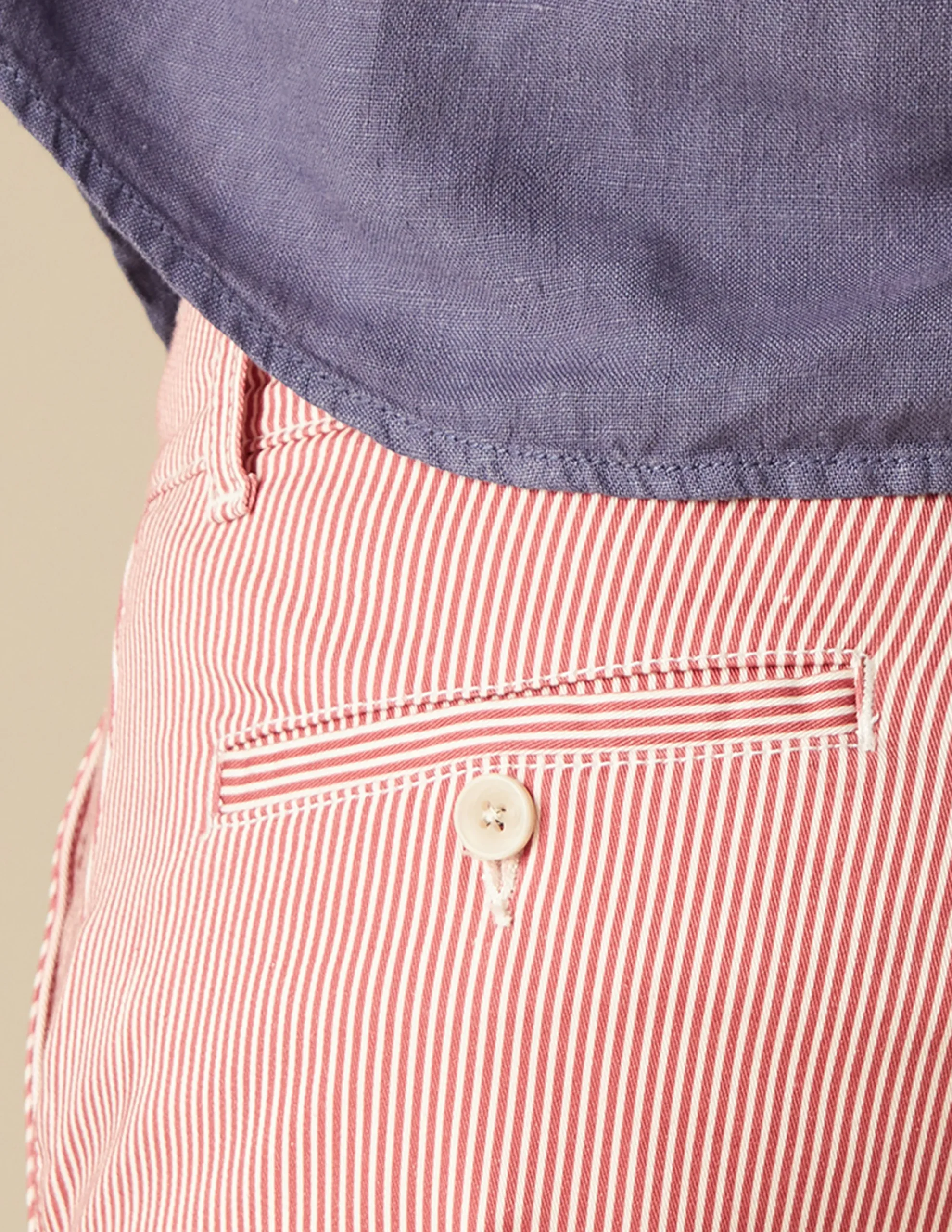 Nicoli Trousers<RED STRIPED CARGO TROUSERS Azules