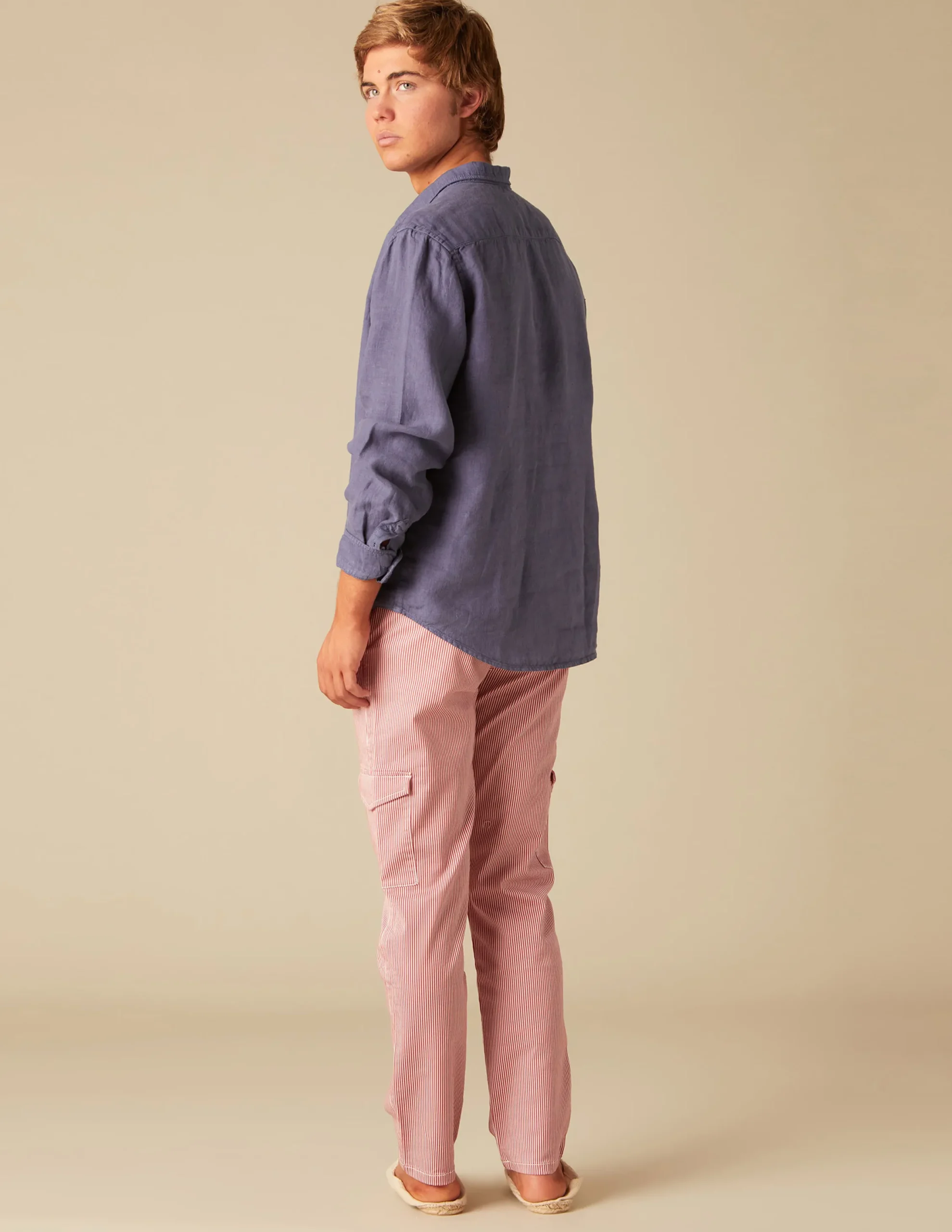 Nicoli Trousers<RED STRIPED CARGO TROUSERS Azules