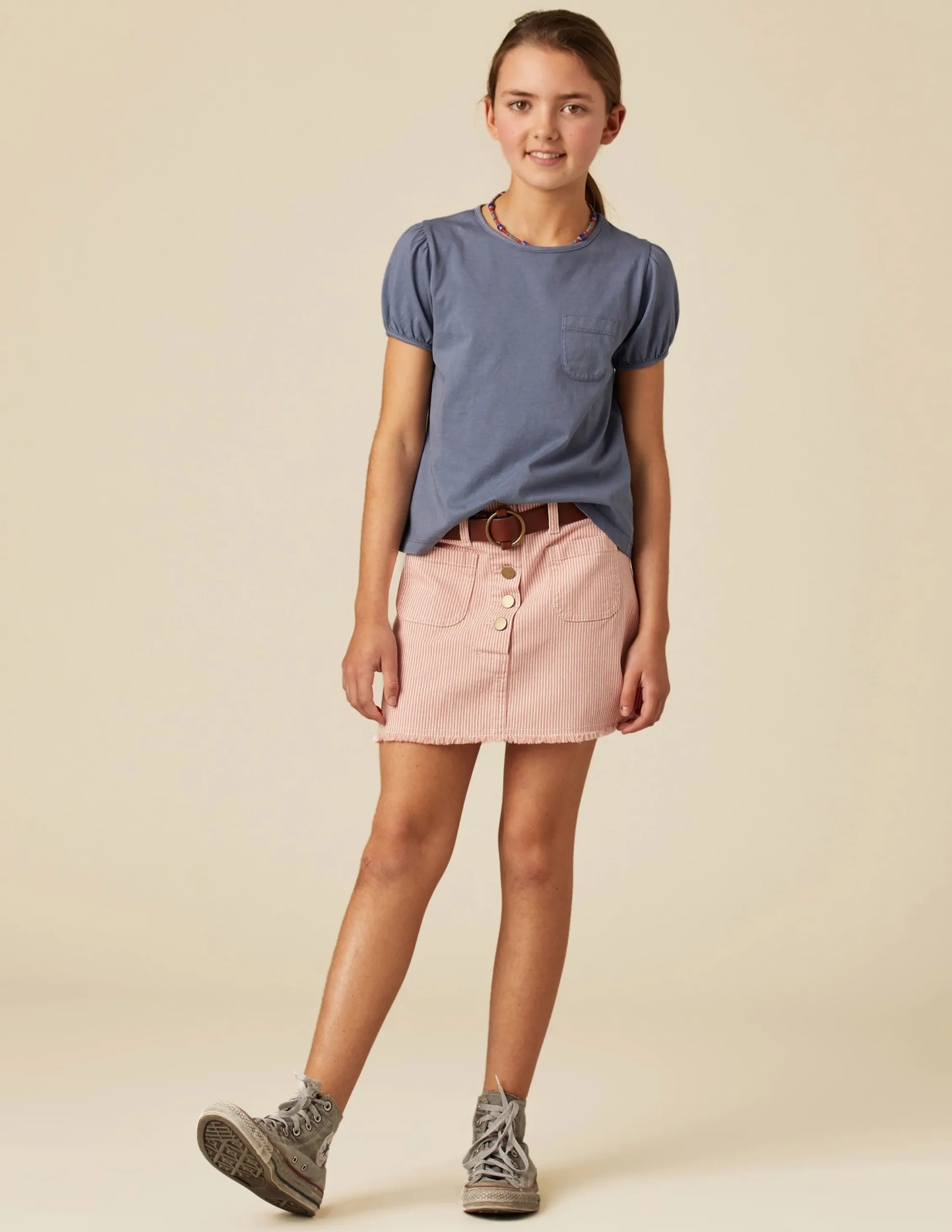 Nicoli Skirts|Denim<RED STRIPED SKIRT Rojos