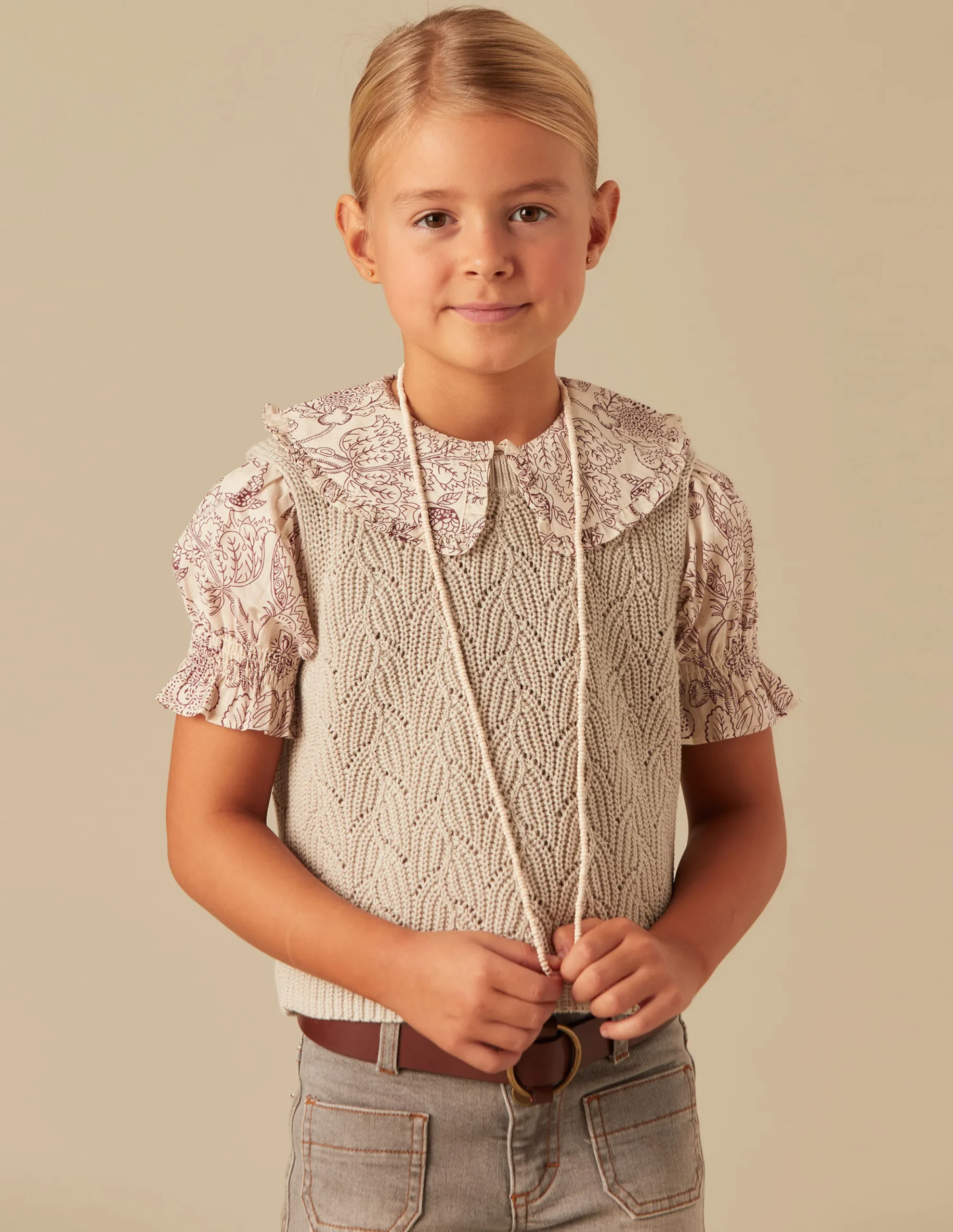Nicoli Knitwear|Waistcoats<SAND KNIT VEST Arena