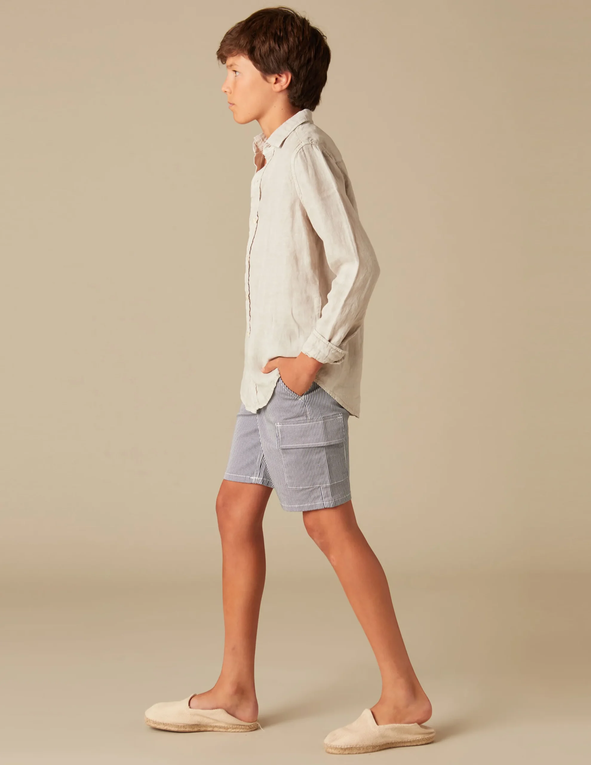 Nicoli Shirts<SAND LINEN SHIRT Blancos