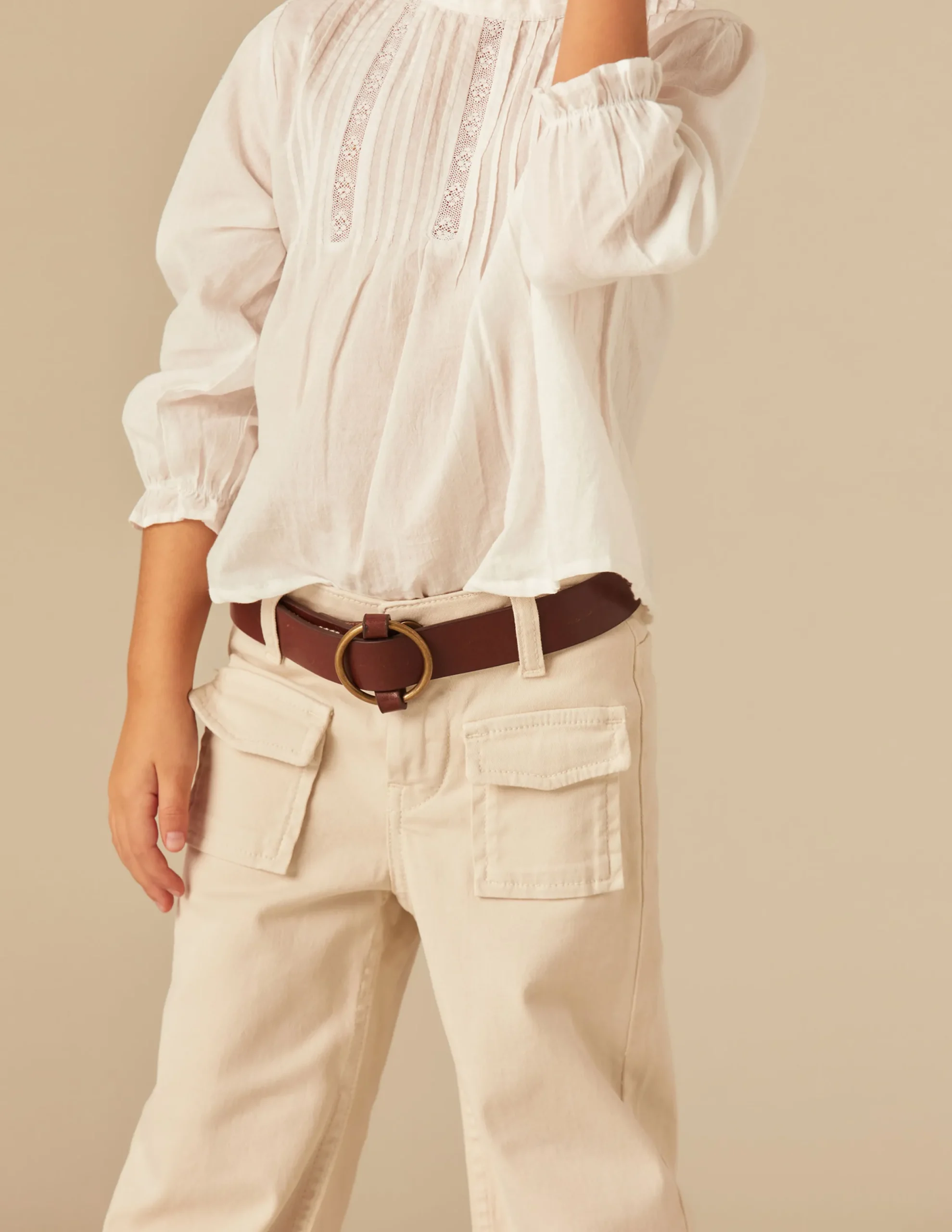 Nicoli Trousers|Denim<SAND-COLOURED FLAP POCKET TROUSERS Beiges