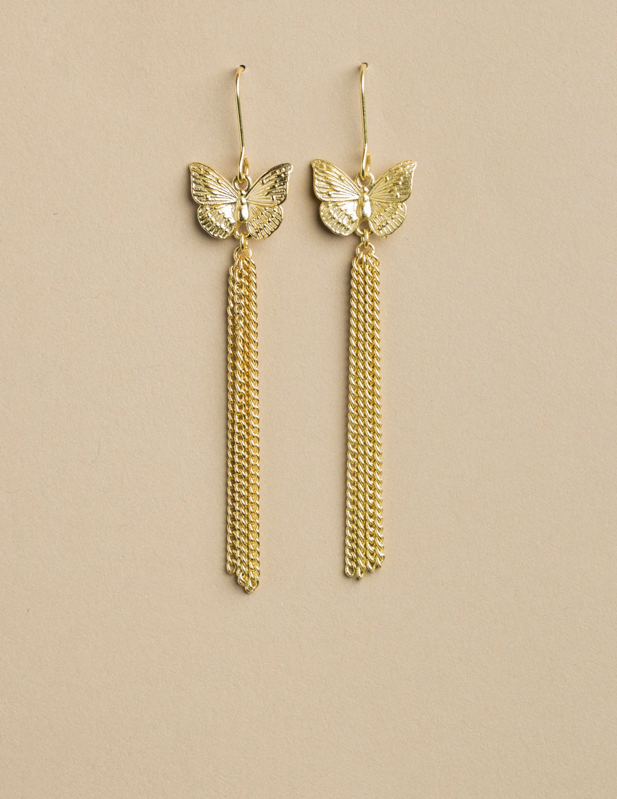 Nicoli Earrings<SMALL GOLD BUTTERFLY EARRINGS Dorados