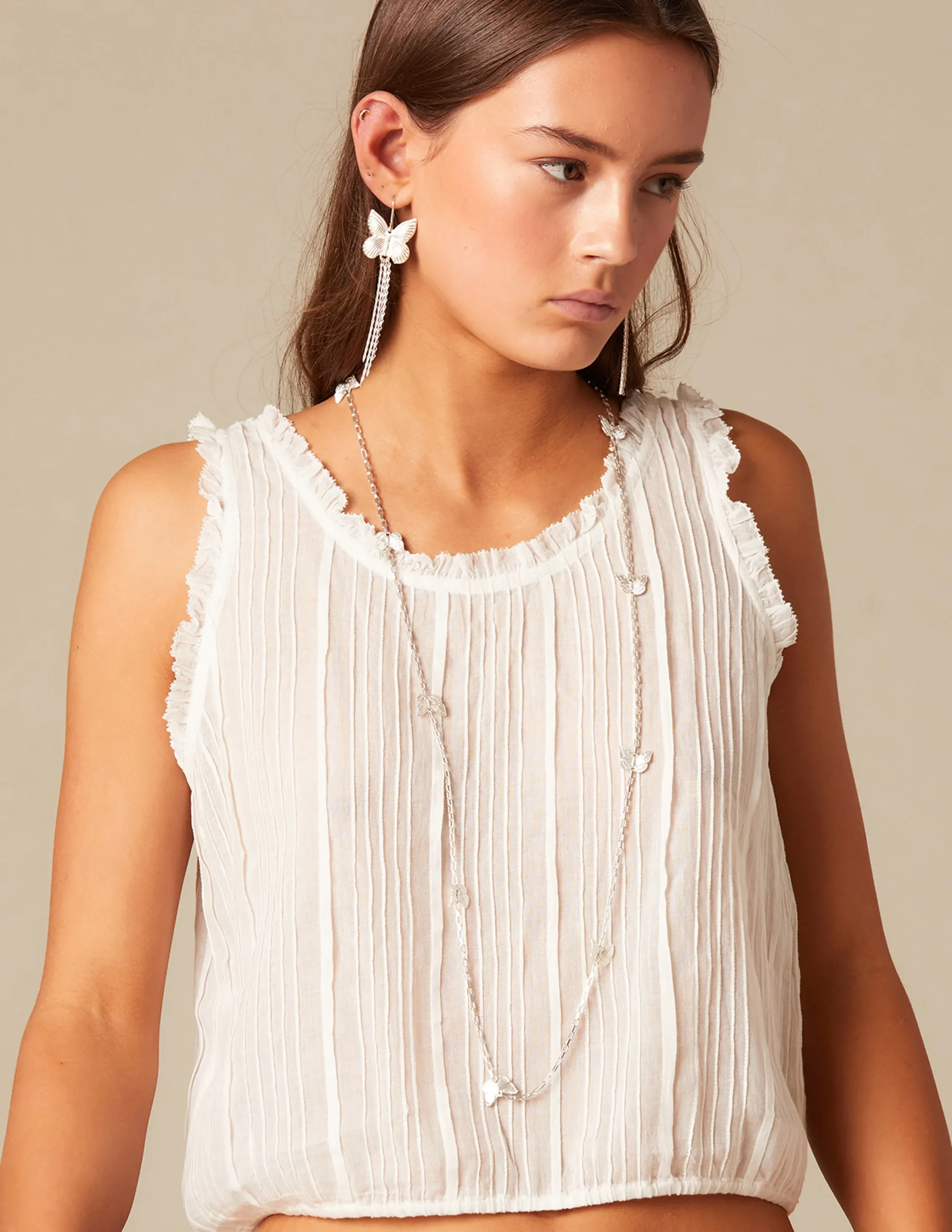 Nicoli Necklaces & Chokers<SMALL SILVER BUTTERFLY CHAIN Dorados