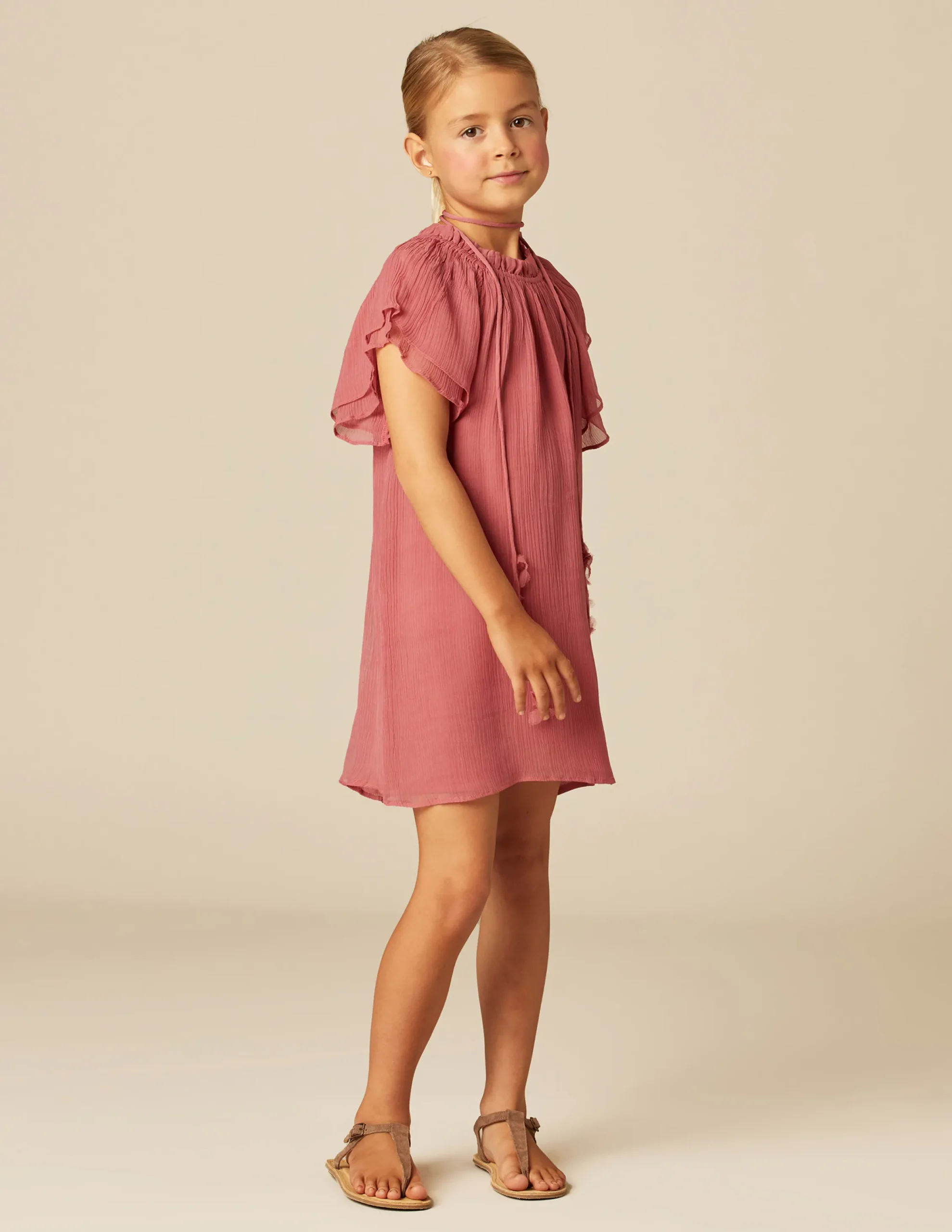 Nicoli Dresses<STRAWBERRY CHIFFON DRESS Verdes