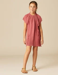 Nicoli Dresses<STRAWBERRY CHIFFON DRESS Verdes