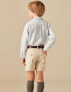 Nicoli Shirts<STRIPED OXFORD SHIRT Azules claros