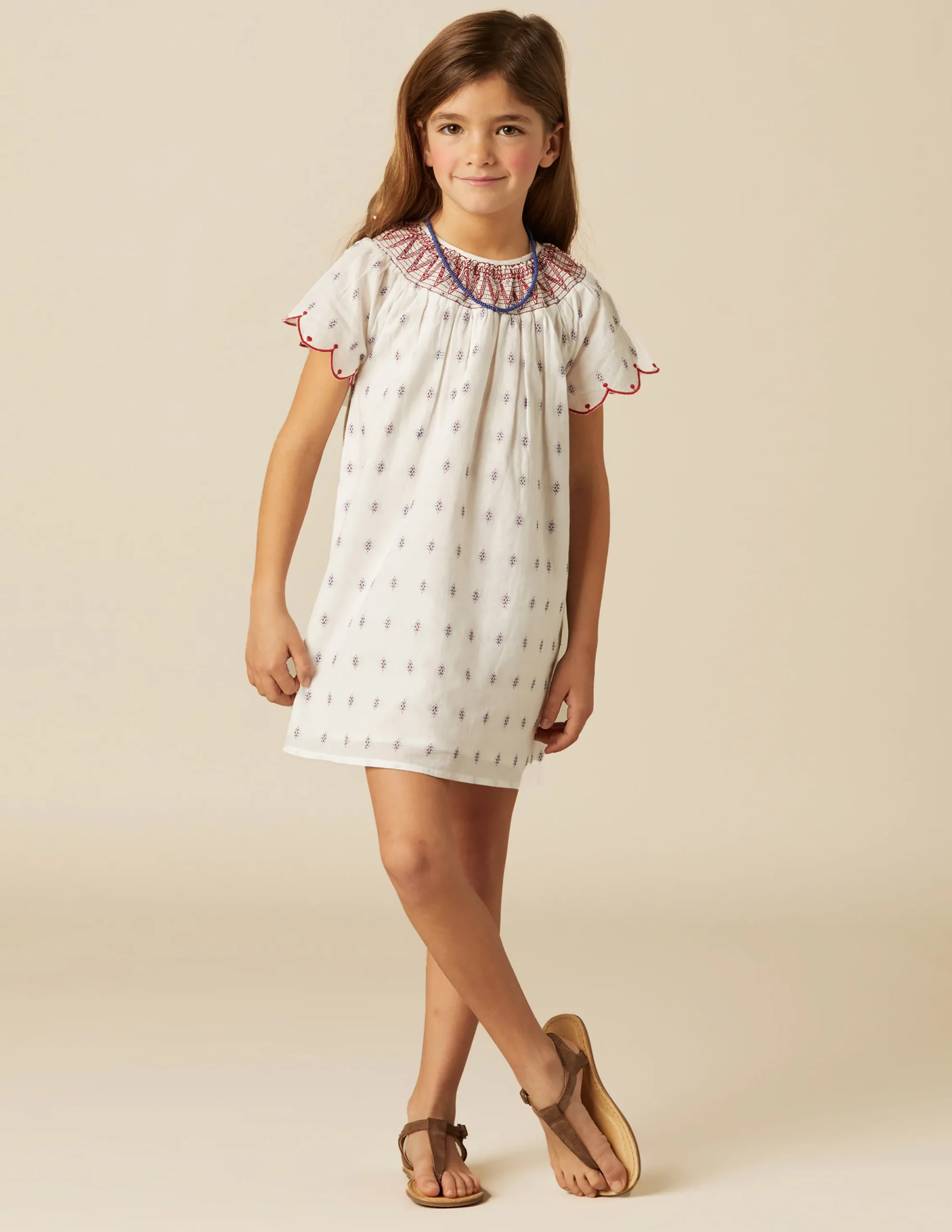 Nicoli Dresses<WHITE EMBROIDERY DRESS Rojos