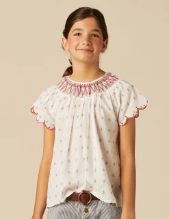 Nicoli Shirts<WHITE EMBROIDERY SHIRT Rojos