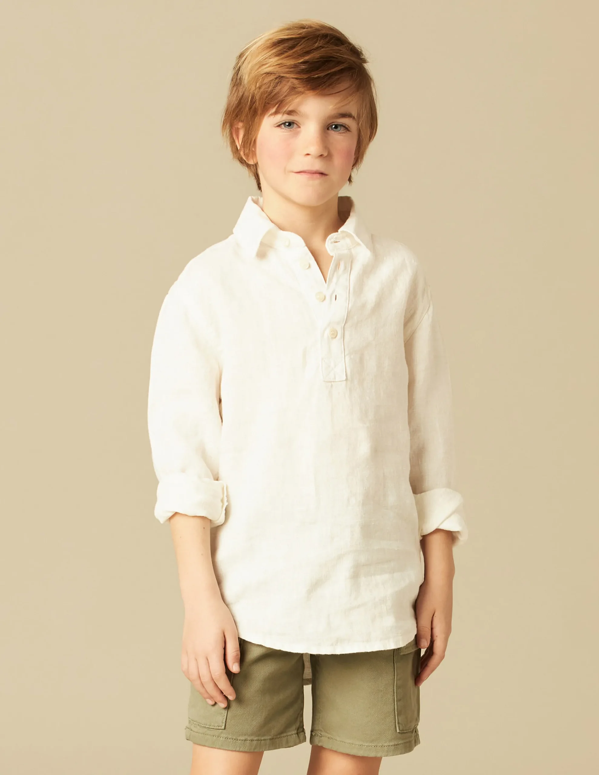Nicoli Shirts<WHITE LINEN SHIRT Azules claros
