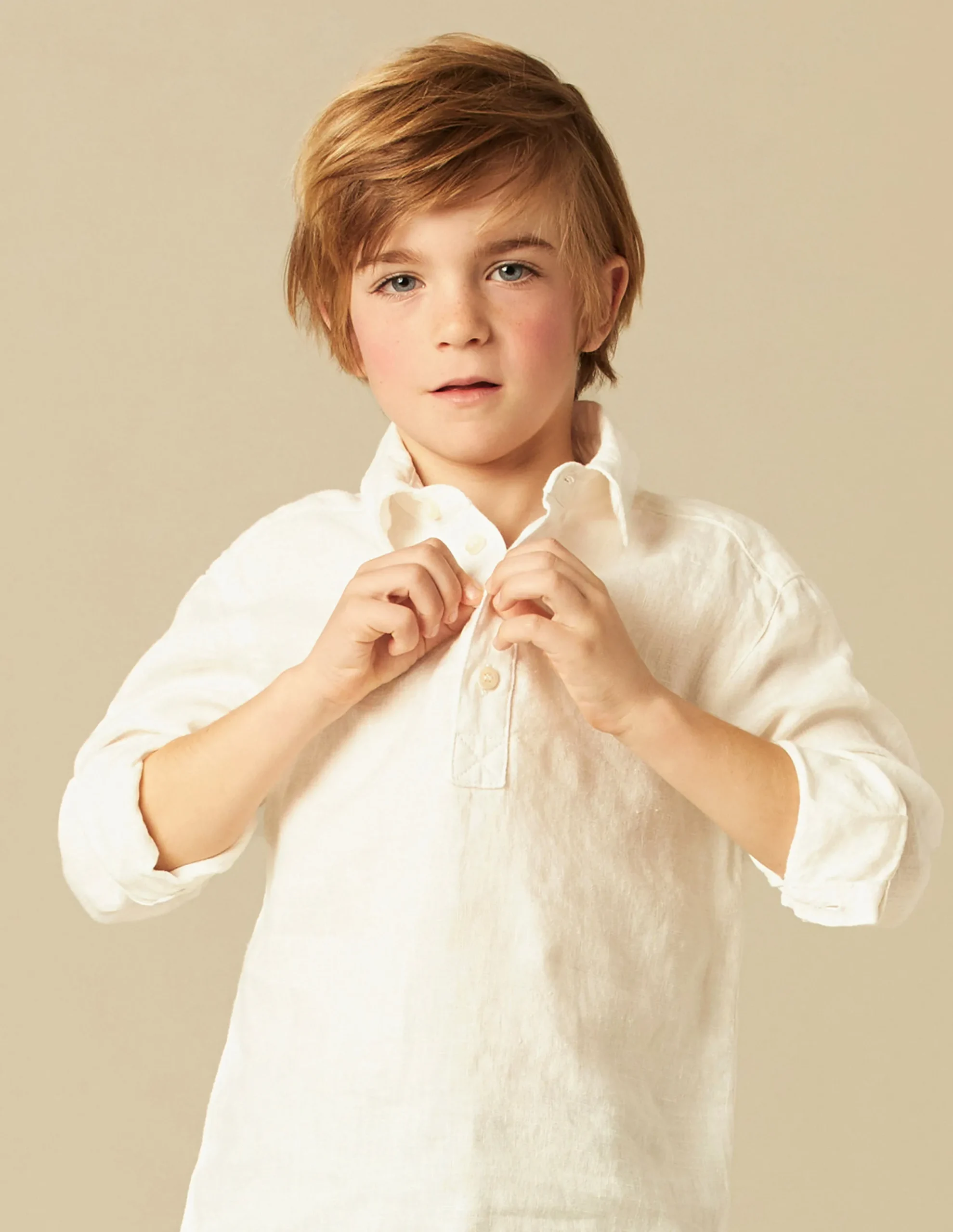 Nicoli Shirts<WHITE LINEN SHIRT Azules claros