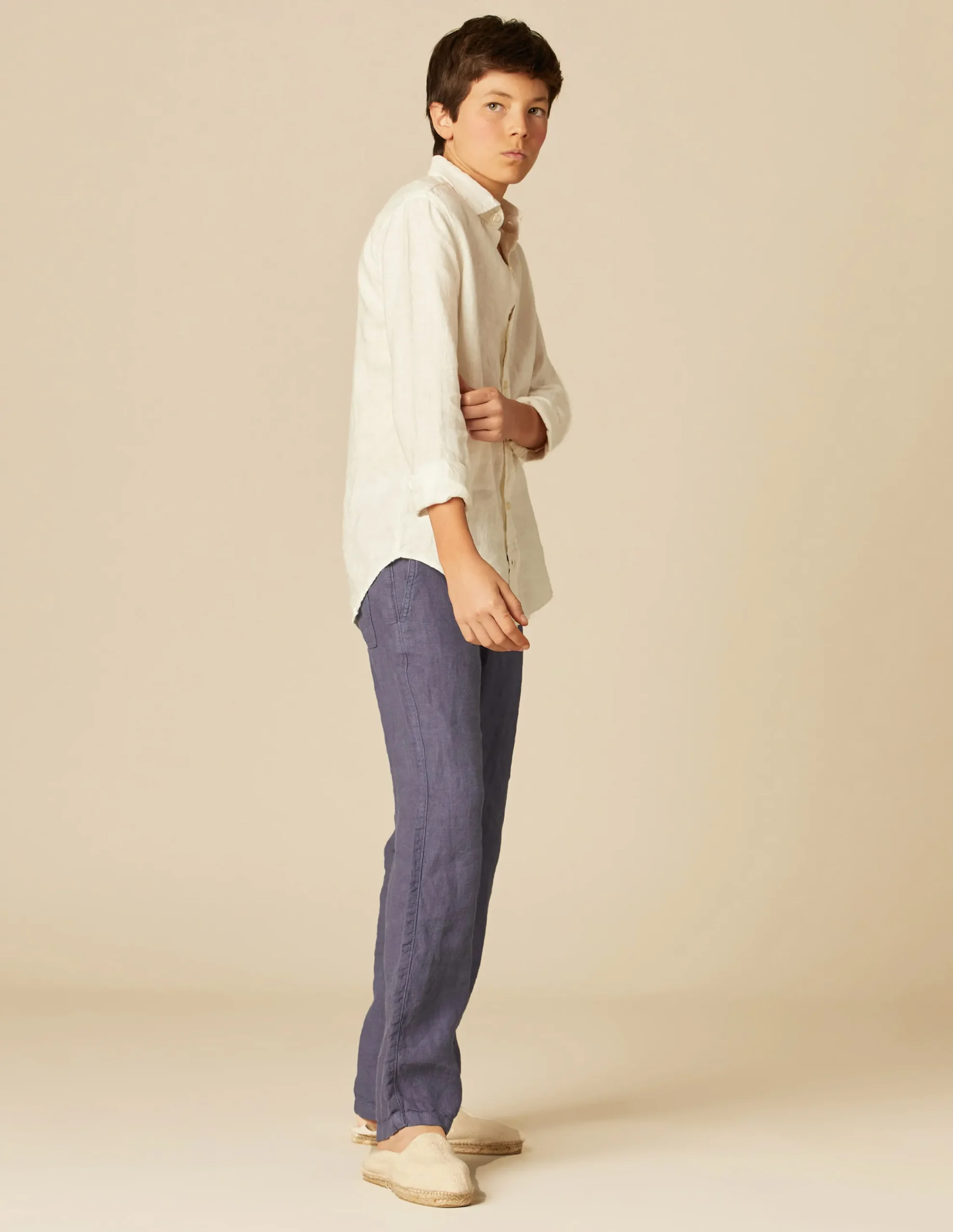 Nicoli Shirts<WHITE LINEN SHIRT Blancos