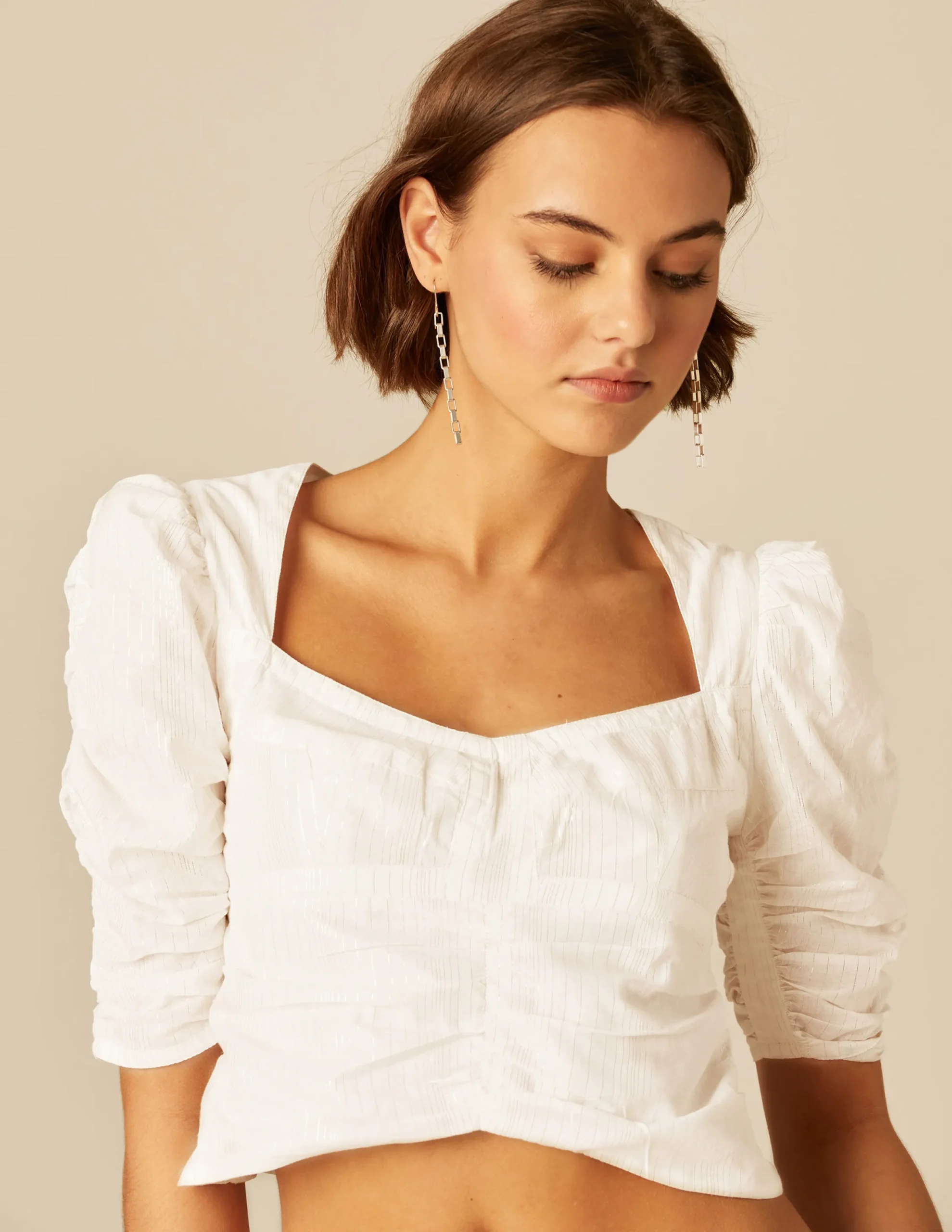 Nicoli Shirts & Blouses<WHITE LUREX SHIRT Blancos