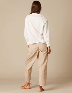 Nicoli Shirts & Blouses<WHITE PIN-TUCK SHIRT Azules oscuros