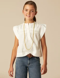 Nicoli Shirts<WHITE SLEEVELESS SHIRT Blancos