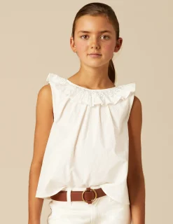 Nicoli Shirts<WHITE TOPSTITCH SHIRT Blancos