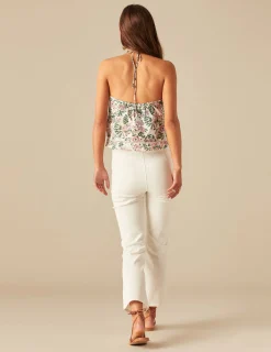 Nicoli Trousers|Denim<WHITE TROUSERS WITH ZIP POCKETS Blancos