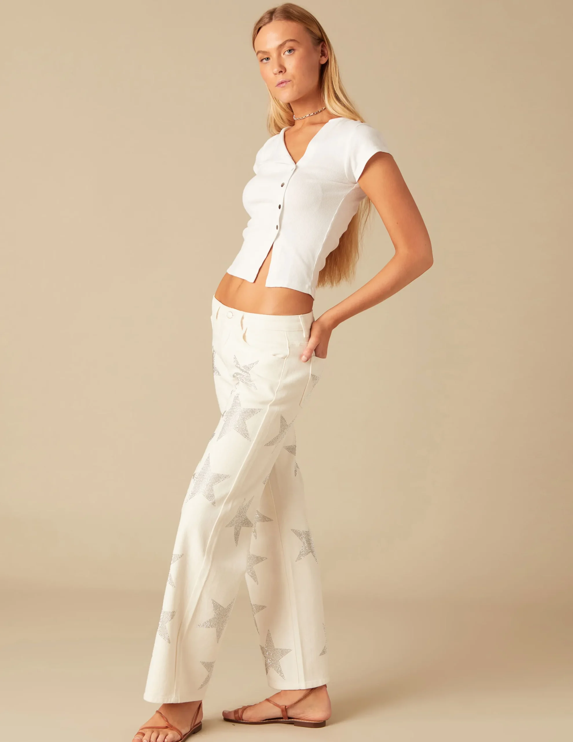 Nicoli T-shirts<WHITE T-SHIRT WITH SIDE BUTTONS Blancos