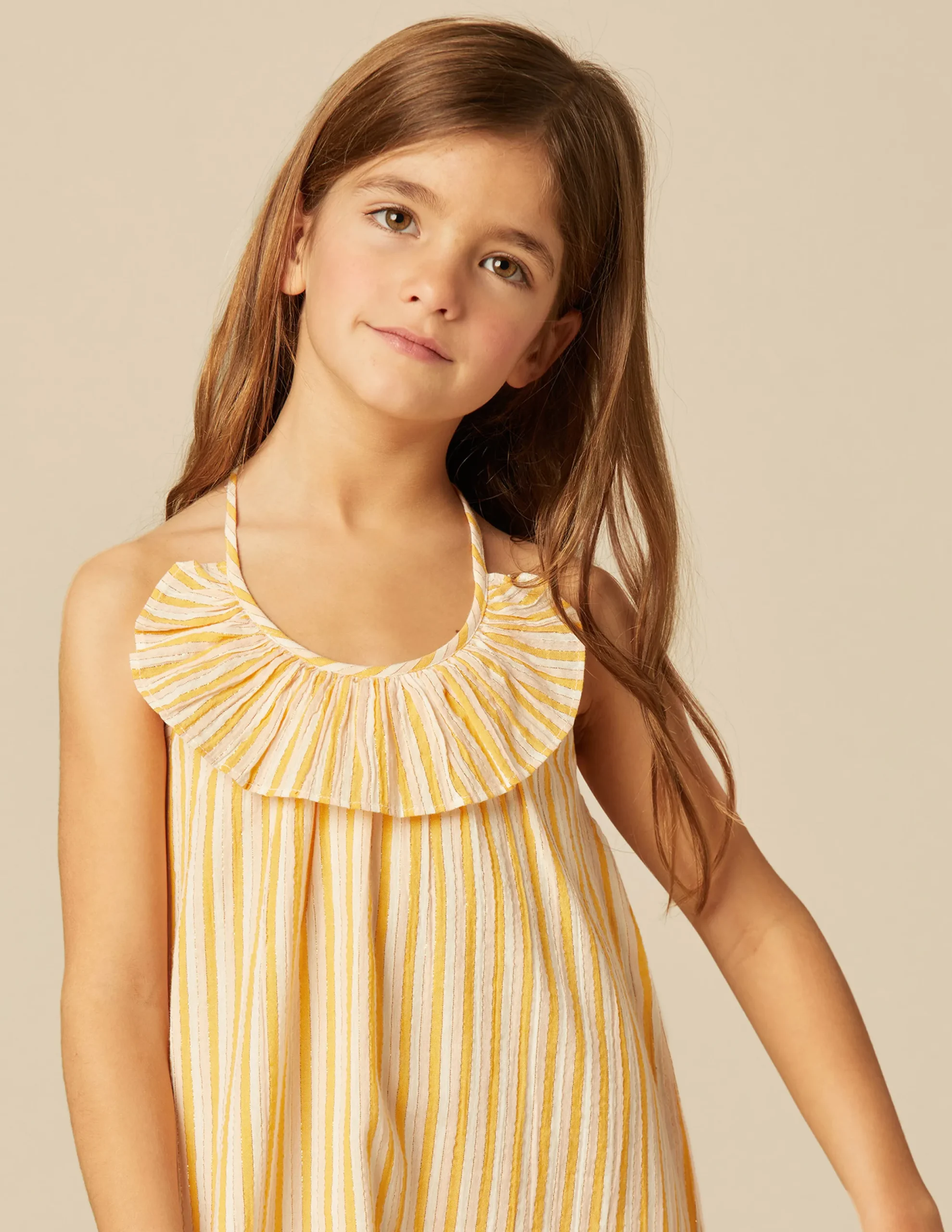 Nicoli Dresses<YELLOW STRIPED DRESS Amarillos